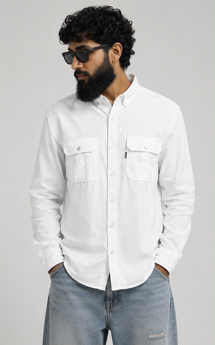 ck white double pocket