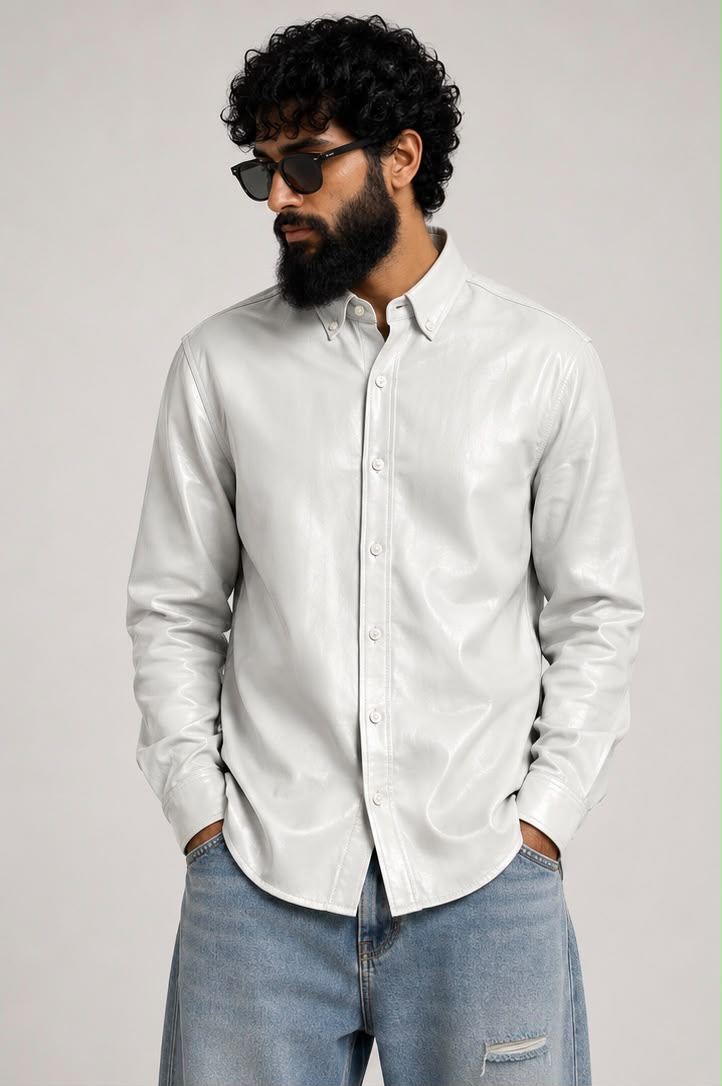 Ck white leather fabric